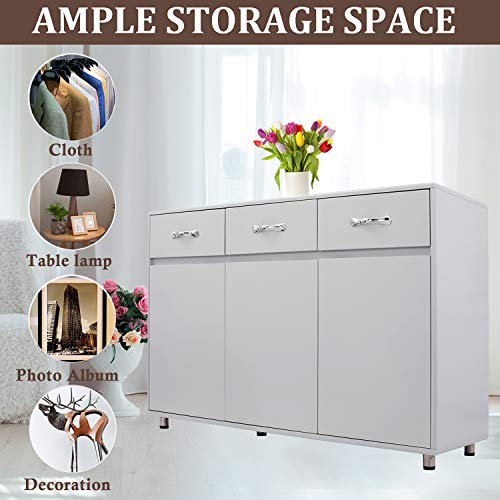 3 Drawer 3 Door Wood Sideboard B182420