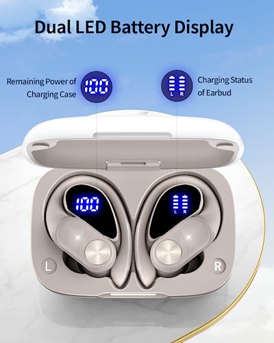 Black Bluetooth Wireless Earbuds with Earhook L5911