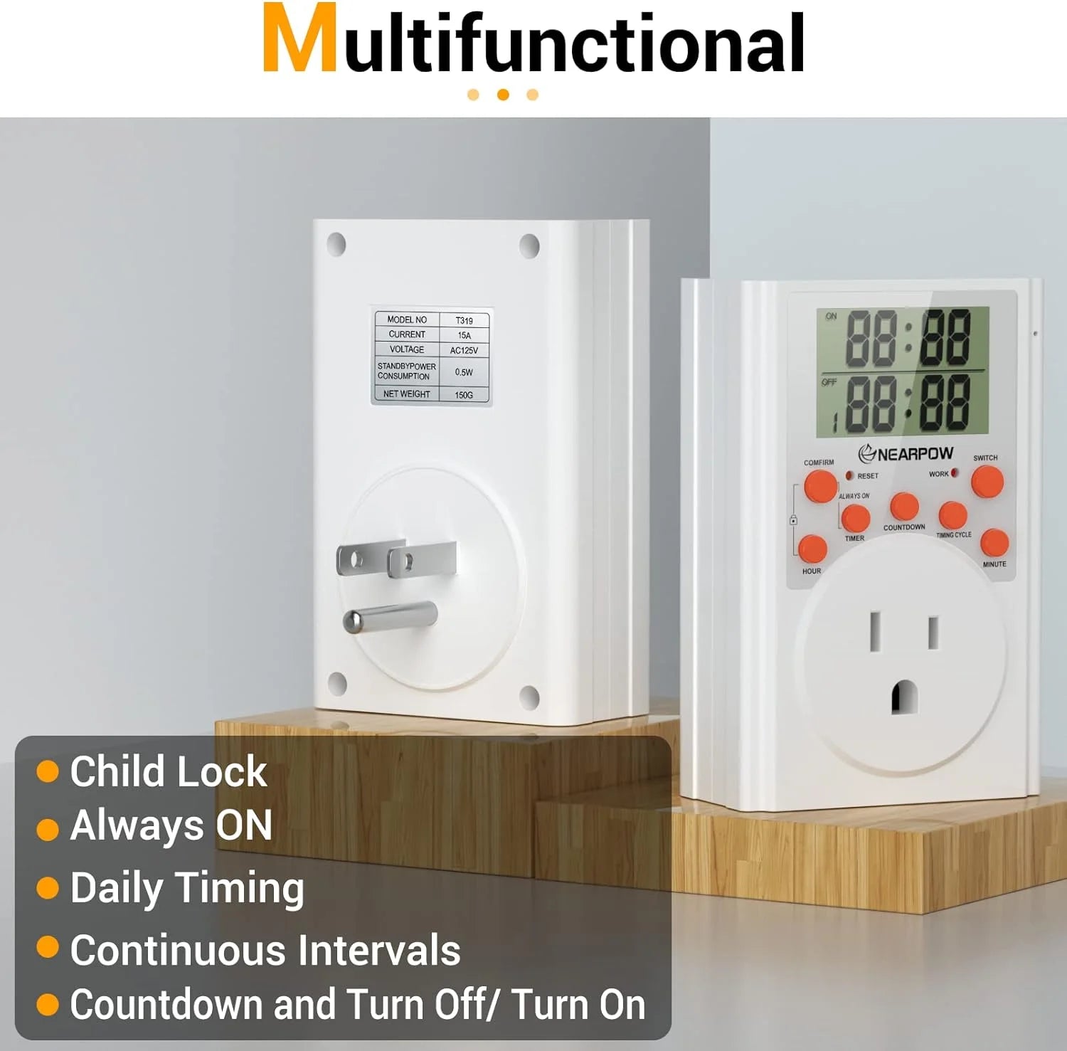 15A Programmable Digital Timer Outlet P573936
