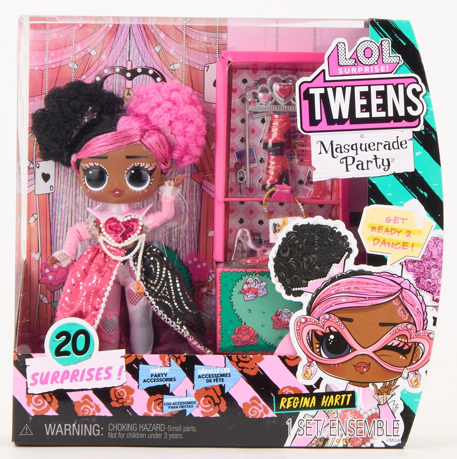 Fashion Doll with 20 Surprises Including Accessories & 2 Pink Outfits D2285