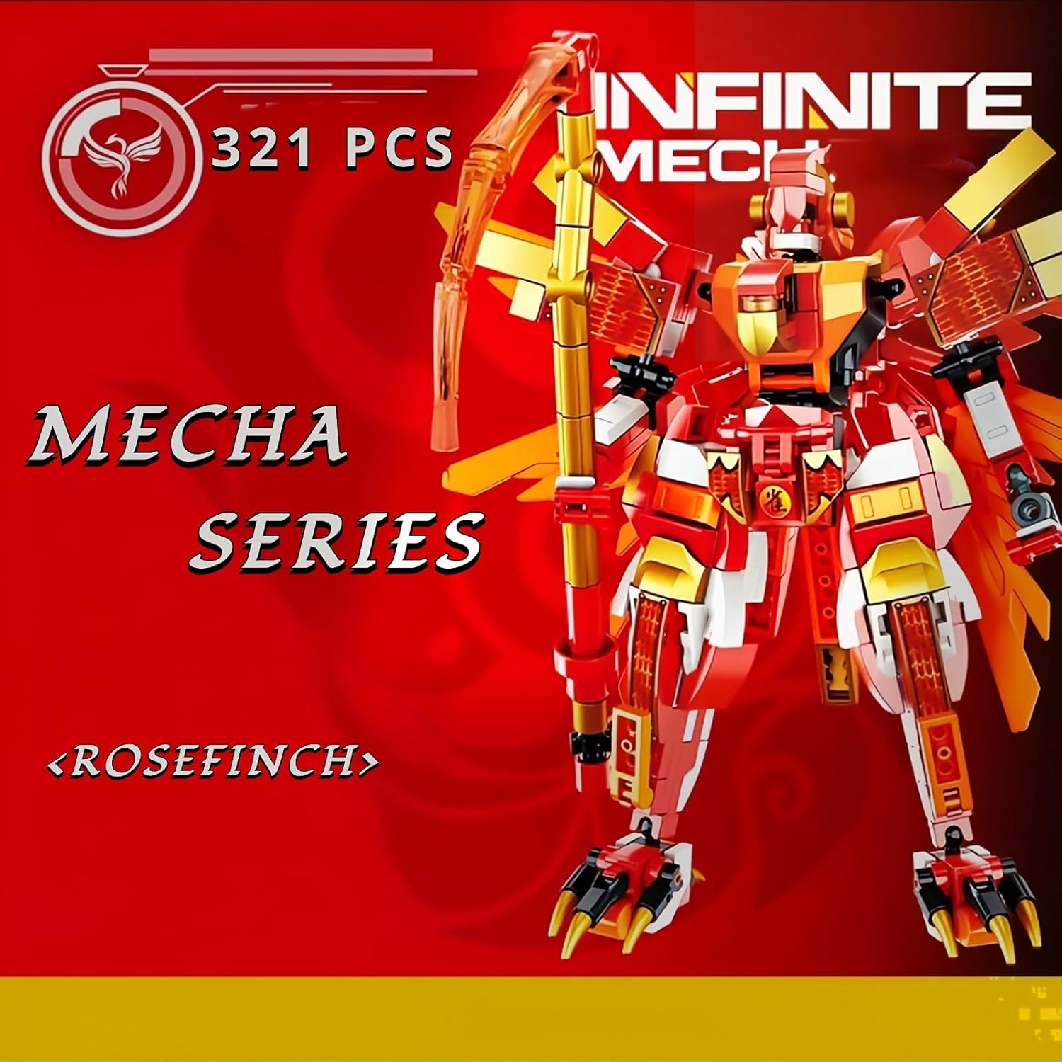 Red Ninja Figure Toy Building Blocks Set H455320