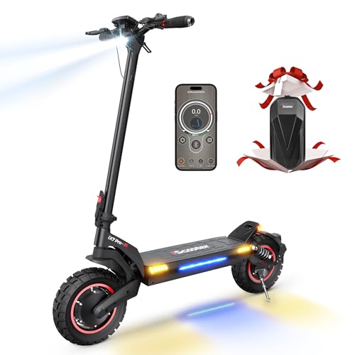 Electric Scooter with 50 Miles Long Range, 38 MPH Top Speed, 12" Offroad Pneumatic Tire E901