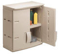 Plastic Wall Storage Cabinet, 24x22 Wide x 14x22 Deep x 27x22 High, Taupe D2173