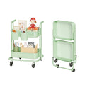 Pastel Green 2 Tier Metal Rolling Cart E313