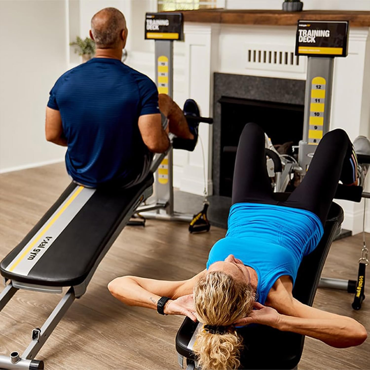 12 Resistance Levels Folding Home Gym Machine with AbCrunch Accessory and Squat Stand E6159