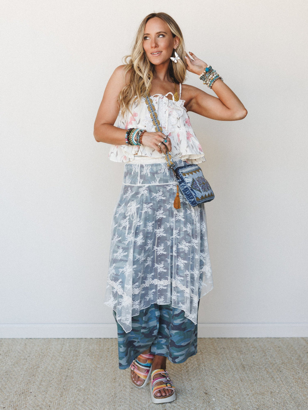Lacey Days Sheer Skirt - Cream