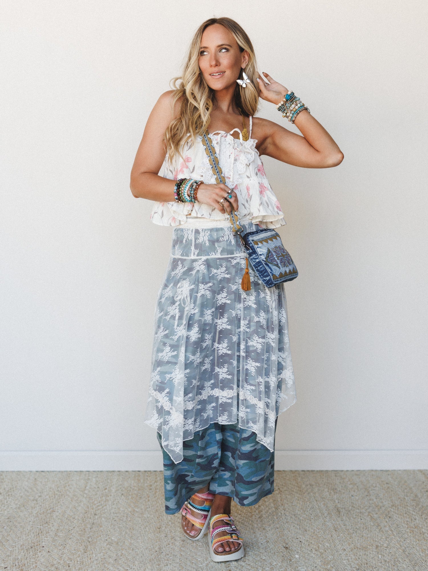Lacey Days Sheer Skirt - Cream