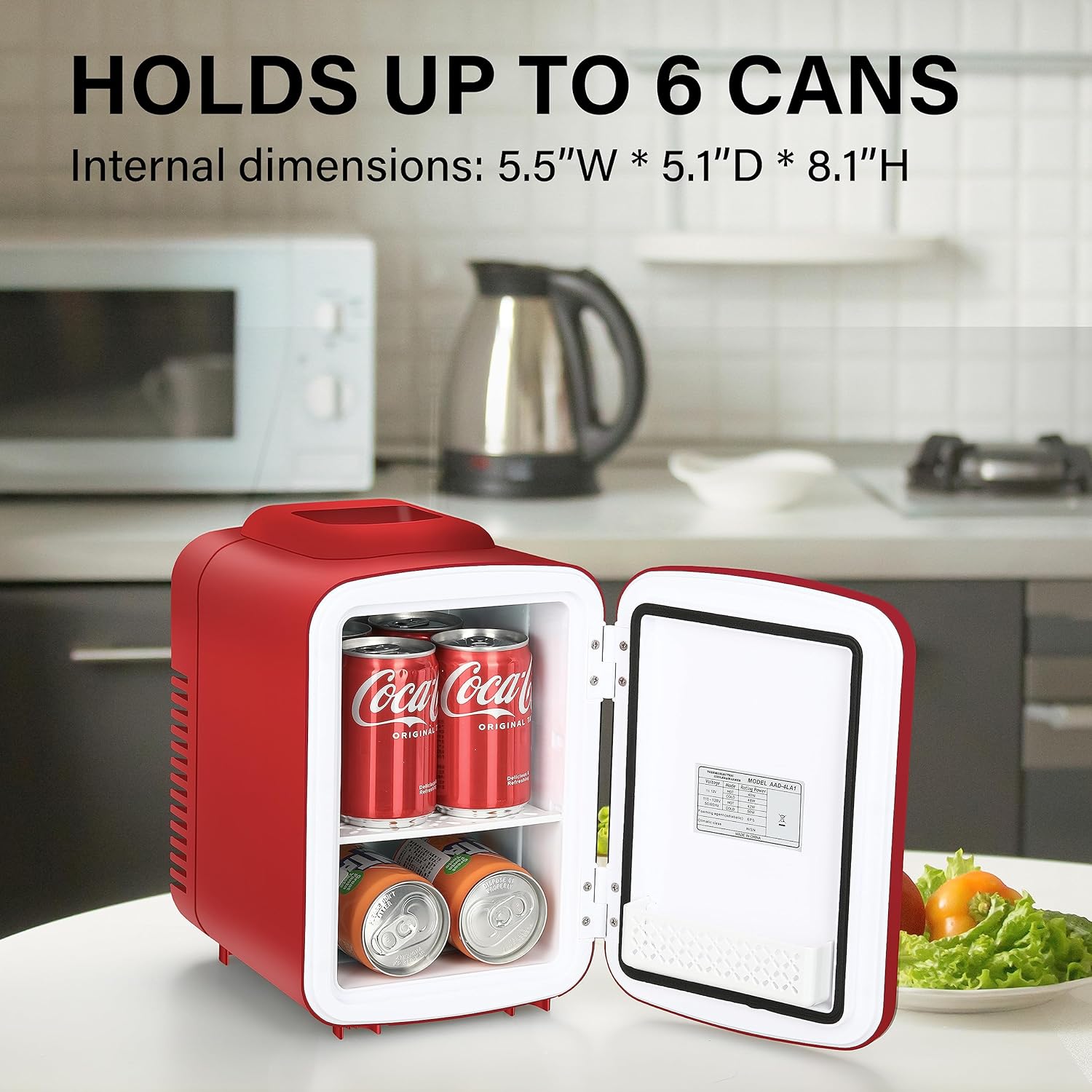 4L Mini Fridge Portable Cooler Warmer Freon-Free Small Refrigerator Red F424