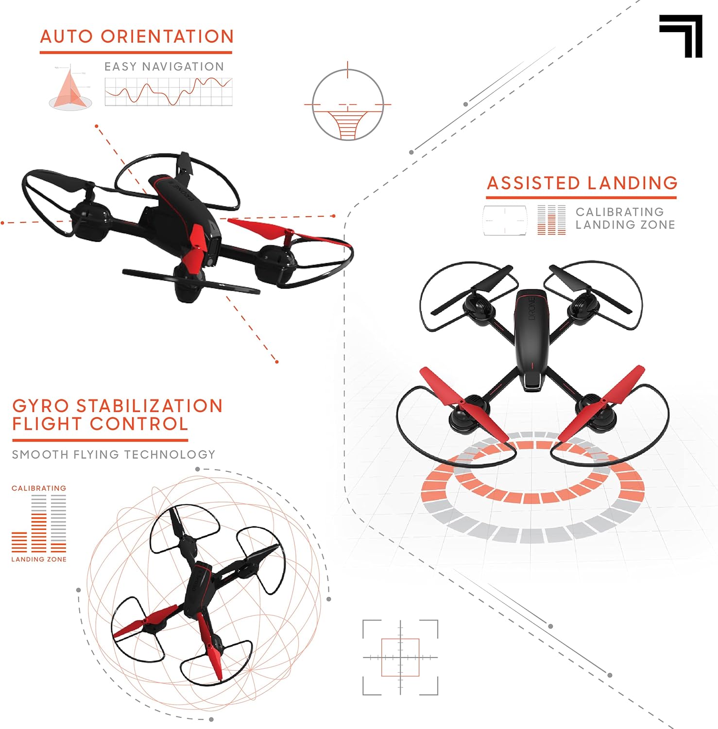 10” Drone with Camera, LED Lights, Rechargeable Battery T442
