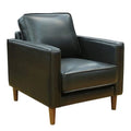 Black Top Grain Leather Accent Armchair A778156