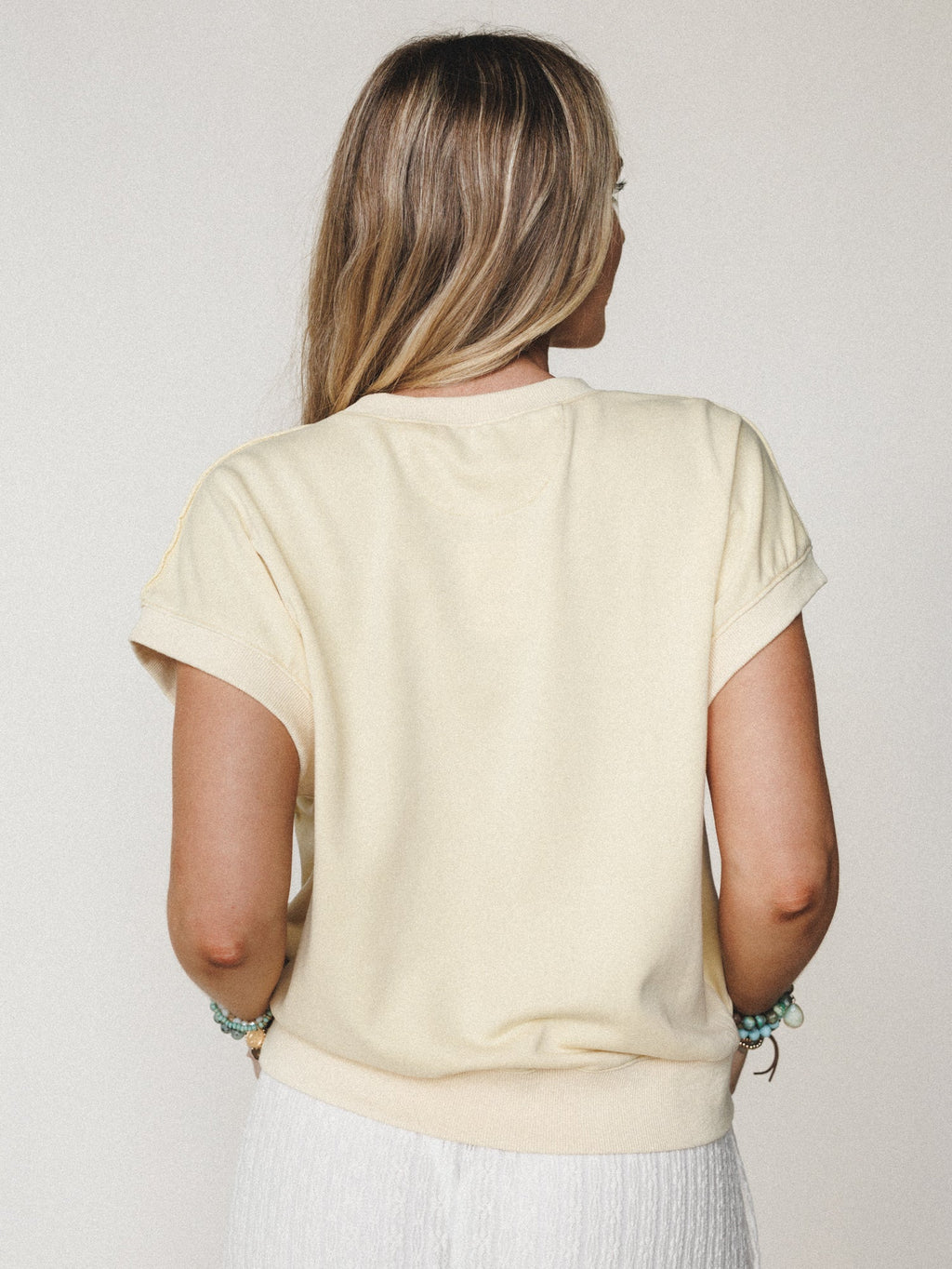 Garden Stars and Stripes Top - Butter Yellow