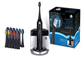 Black Sonic Rechargeable Toothbrush with UV Sanitizer and 12 Brush Heads T5184