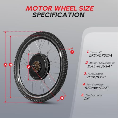 48V 1200W 26" Electric Bike Hub Motor Kit J81826
