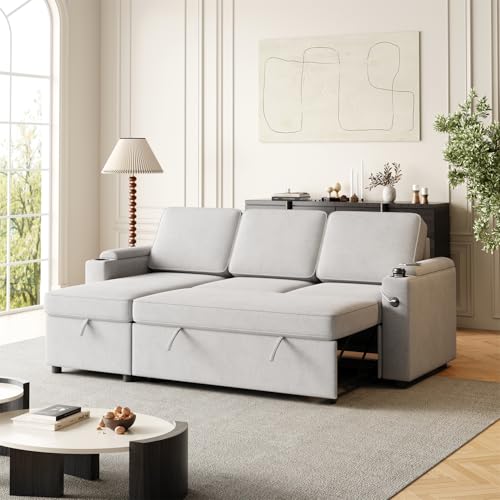 Black Sleeper Sectional Sofa with Pull Out Bed and Storage Chaise Y441169