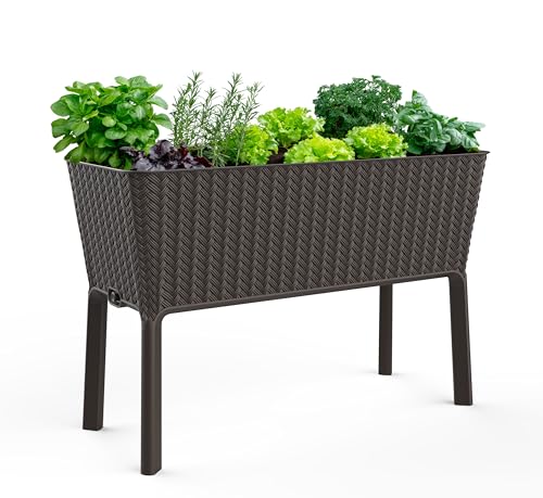 31.7 Gallon Raised Garden Bed with Self Watering Planter Box and Drainage Plug K4271