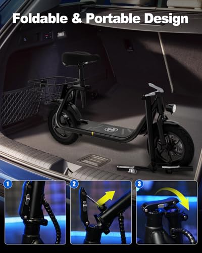 800W Peak Motor Foldable Electric Scooter with Seat Q401