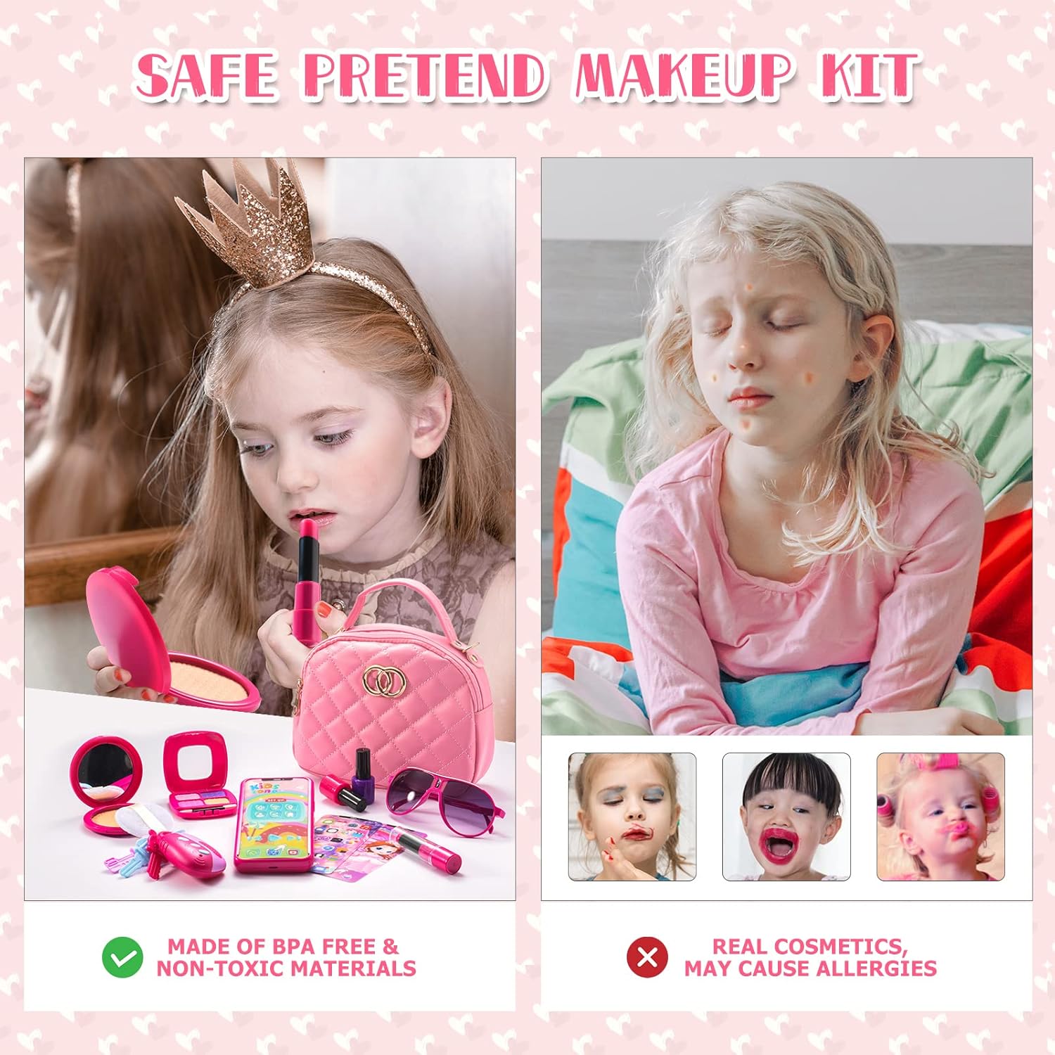 Pink Toddler Purse with Makeup Kits J3213