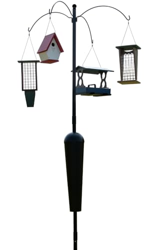 Bird Feeder Pole System with 4 Hanging Stations C319