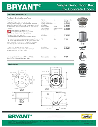 Aluminum Floor Box Cover with 15A 125V Outlet L582846