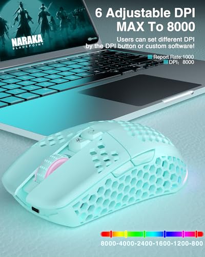 White Wireless Gaming Mouse with 8000 DPI Tri-Modes P2811