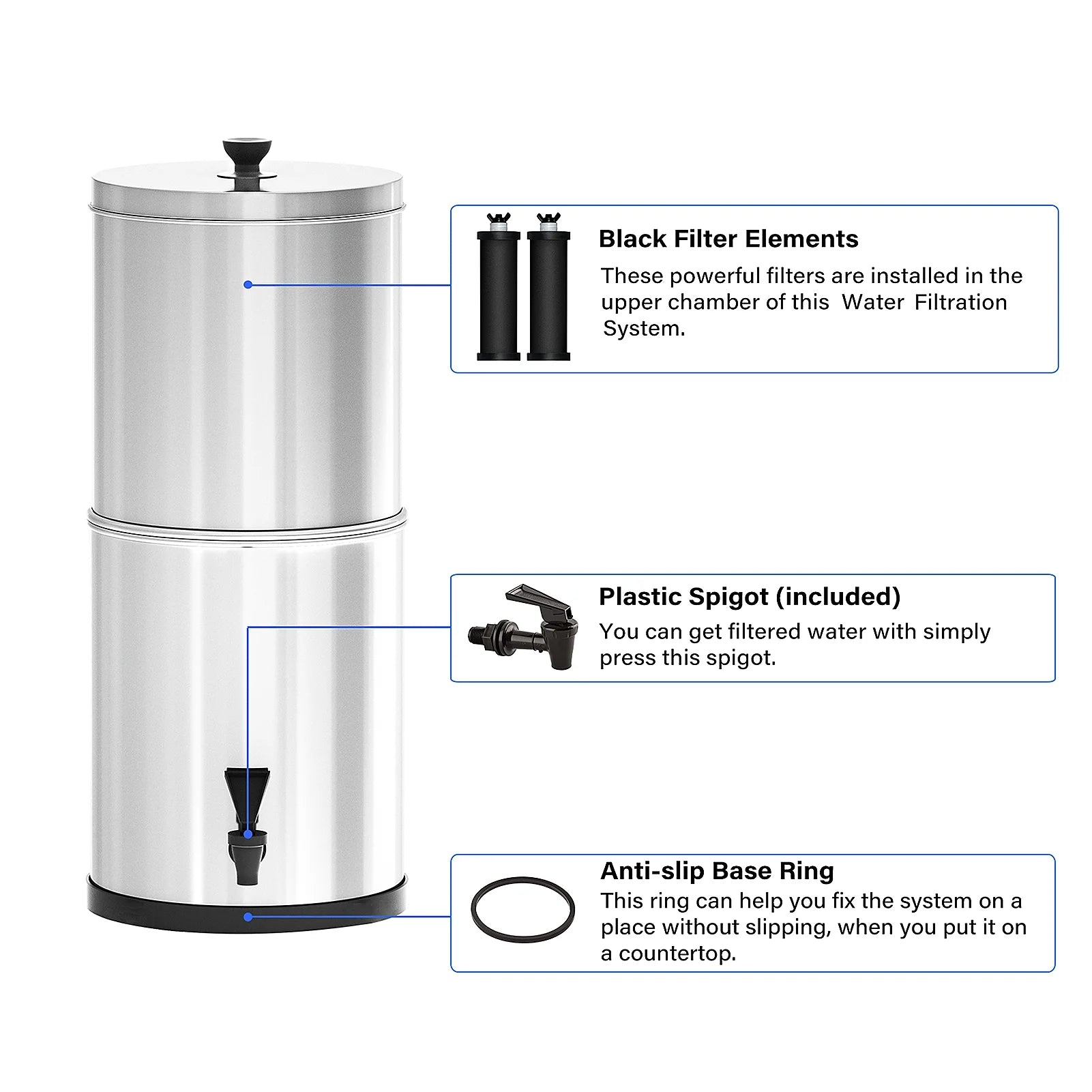 Gravity Water Filter System Water Filtration Bucket V952177