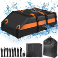 21 Cubic Feet 100% Waterproof 900D PVC Soft Car Roof Bag with Anti-Slip Mat and Storage Bag W213426