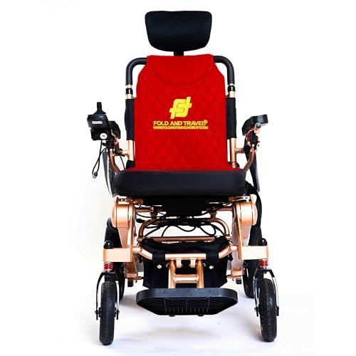 Lightweight Foldable Electric Wheelchair with Blue Seat Q807317