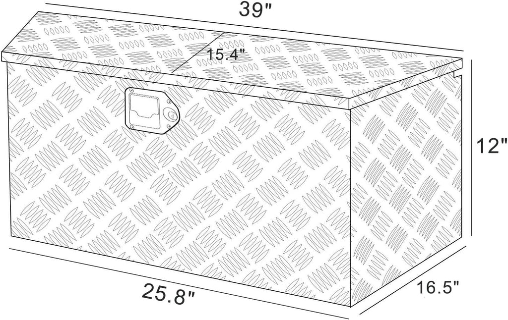 39" x 16.5" x 12" Black Aluminum Trailer Tongue Box F782