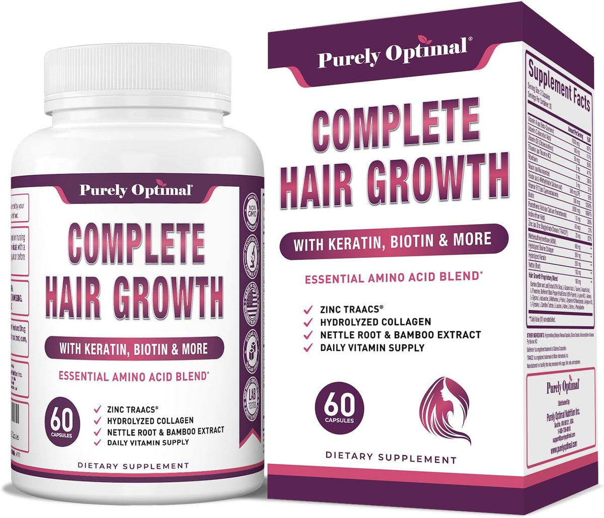 Hair Growth Vitamins with Biotin & Keratin, 60 Capsules I430163
