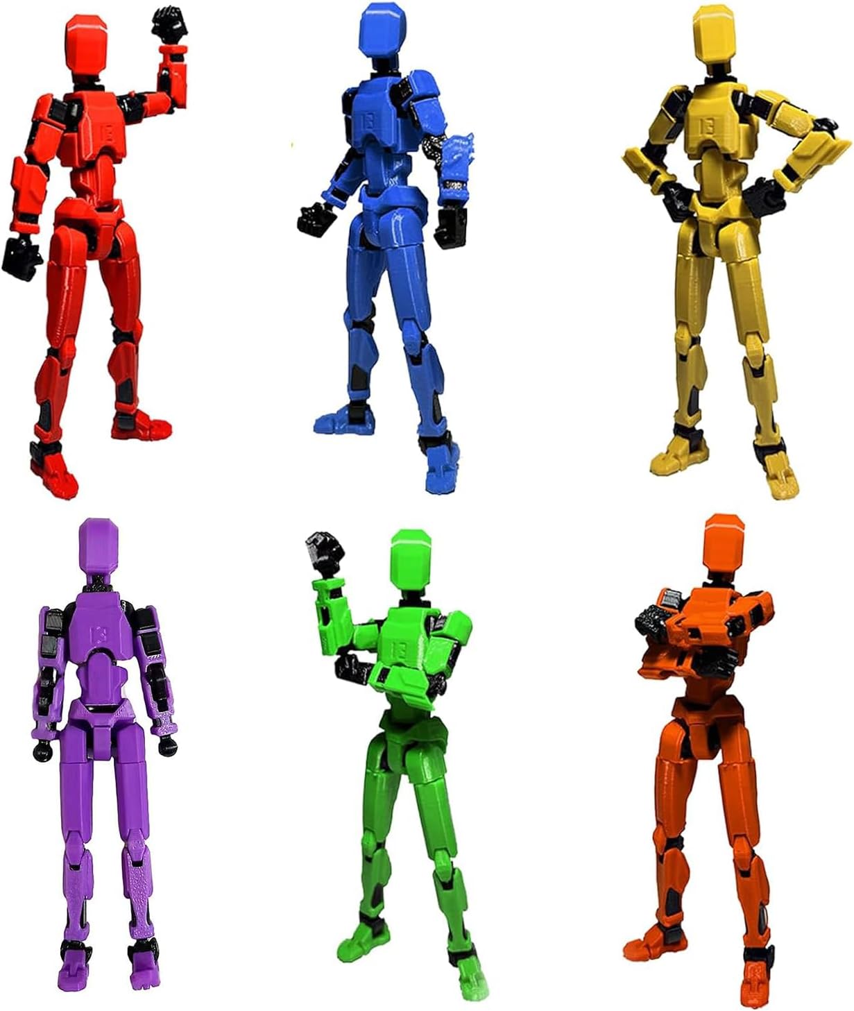 6PCS 3D Printed Multi-Jointed Movable Action Figures Z909103