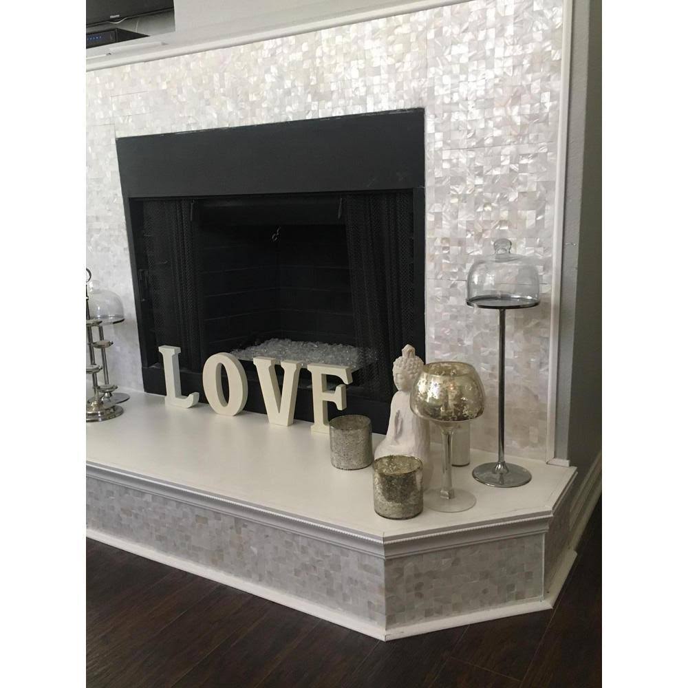 12 in. x 12 in. White Mother of Pearl Shell Mosaic Tile E111641
