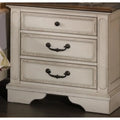 White 3 Drawers Wooden Nightstand Z7292