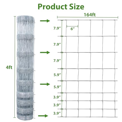 4×164ft Woven Galvanized Cattle Panel I494