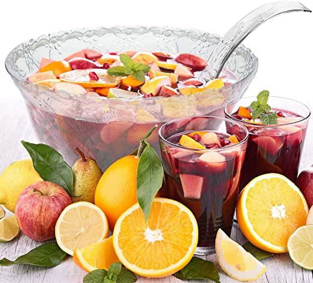 2 Gallon Clear Plastic Punch Bowl with Ladle M1197