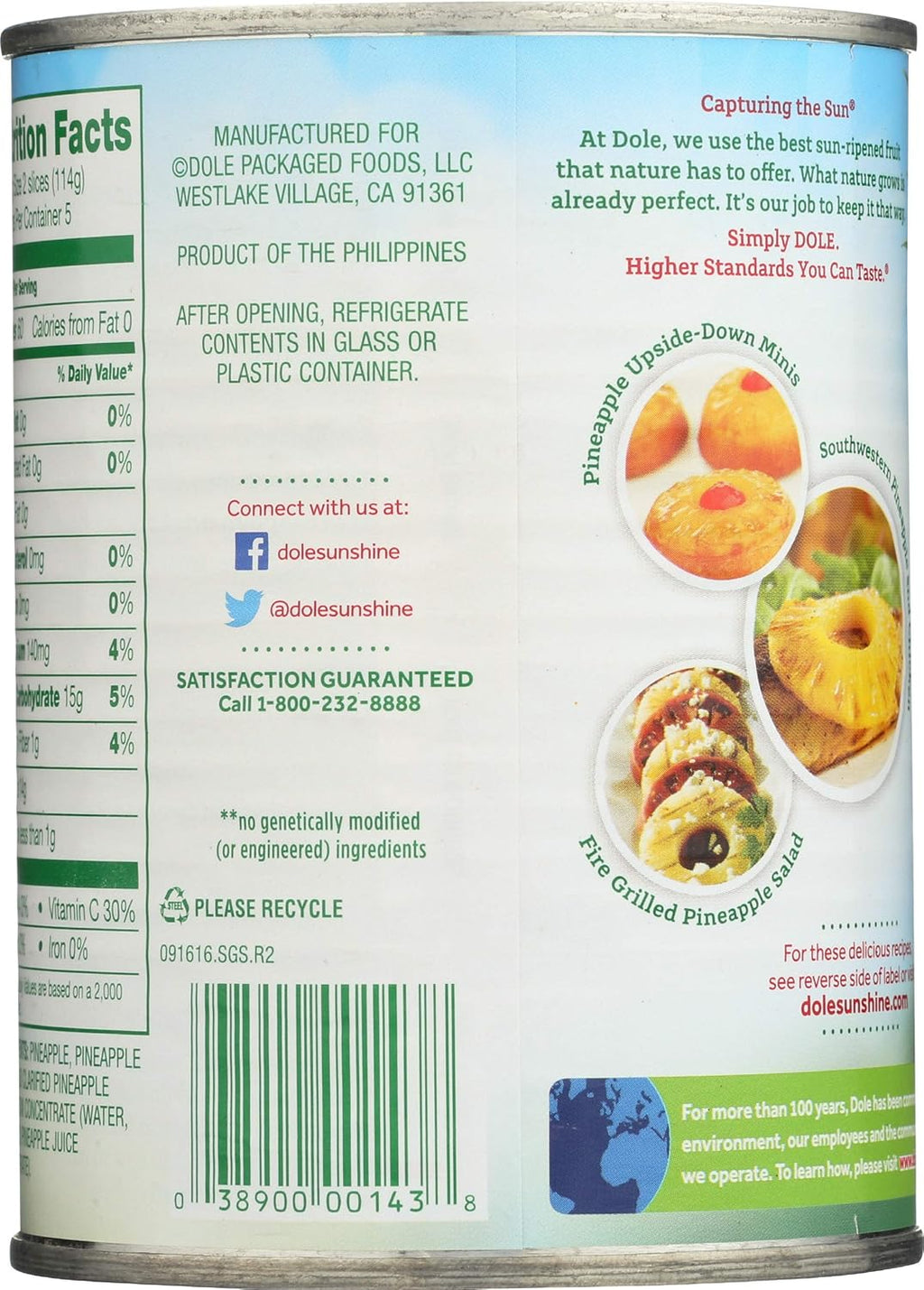 Pineapple Slices in 100% Pineapple Juice 20 oz (Pack of 12) B5851