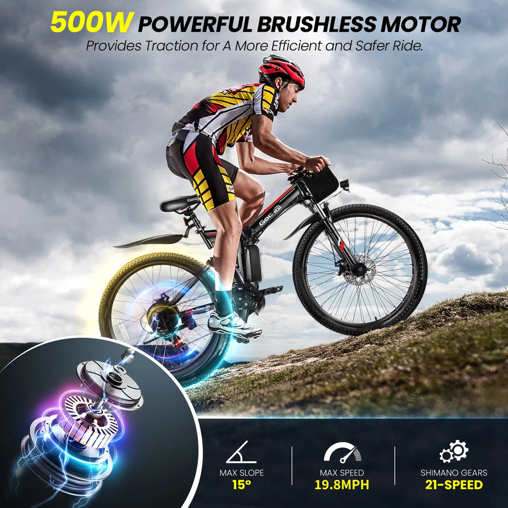 500W 26" 48V Full Suspension Folding Electric Bicycle Z600