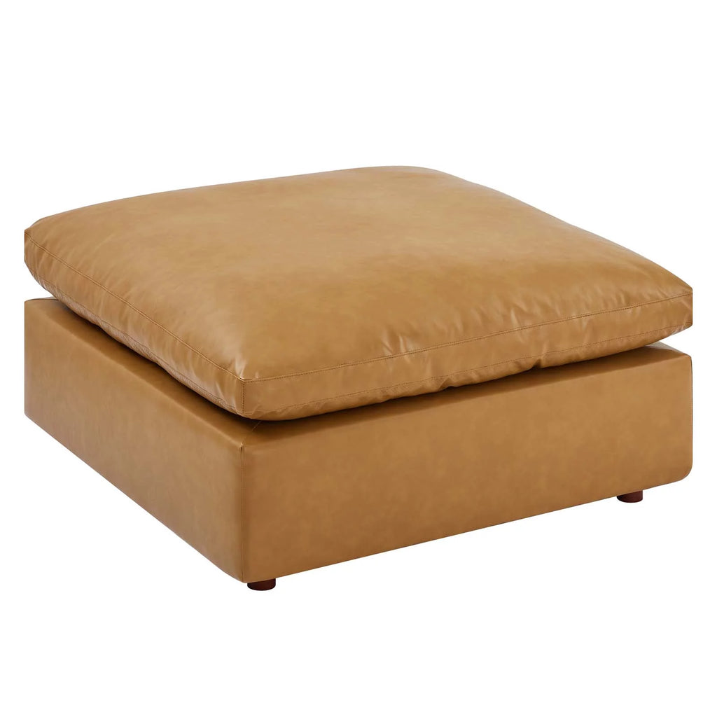 Tan Vegan Leather 4-Piece Sectional Sofa B39292