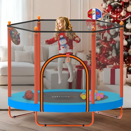 60'' Rebounder Trampoline with Safety Enclosure Net D743