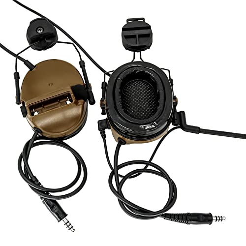 Tactical Headset with ARC Helmet Rail Mount and PTT Adapter Kenwood Plug L419