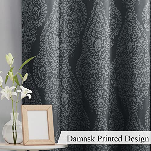 Navy Blue Grommet Curtains, W 42 x L 84 Inch, Set of 2 Panels A646