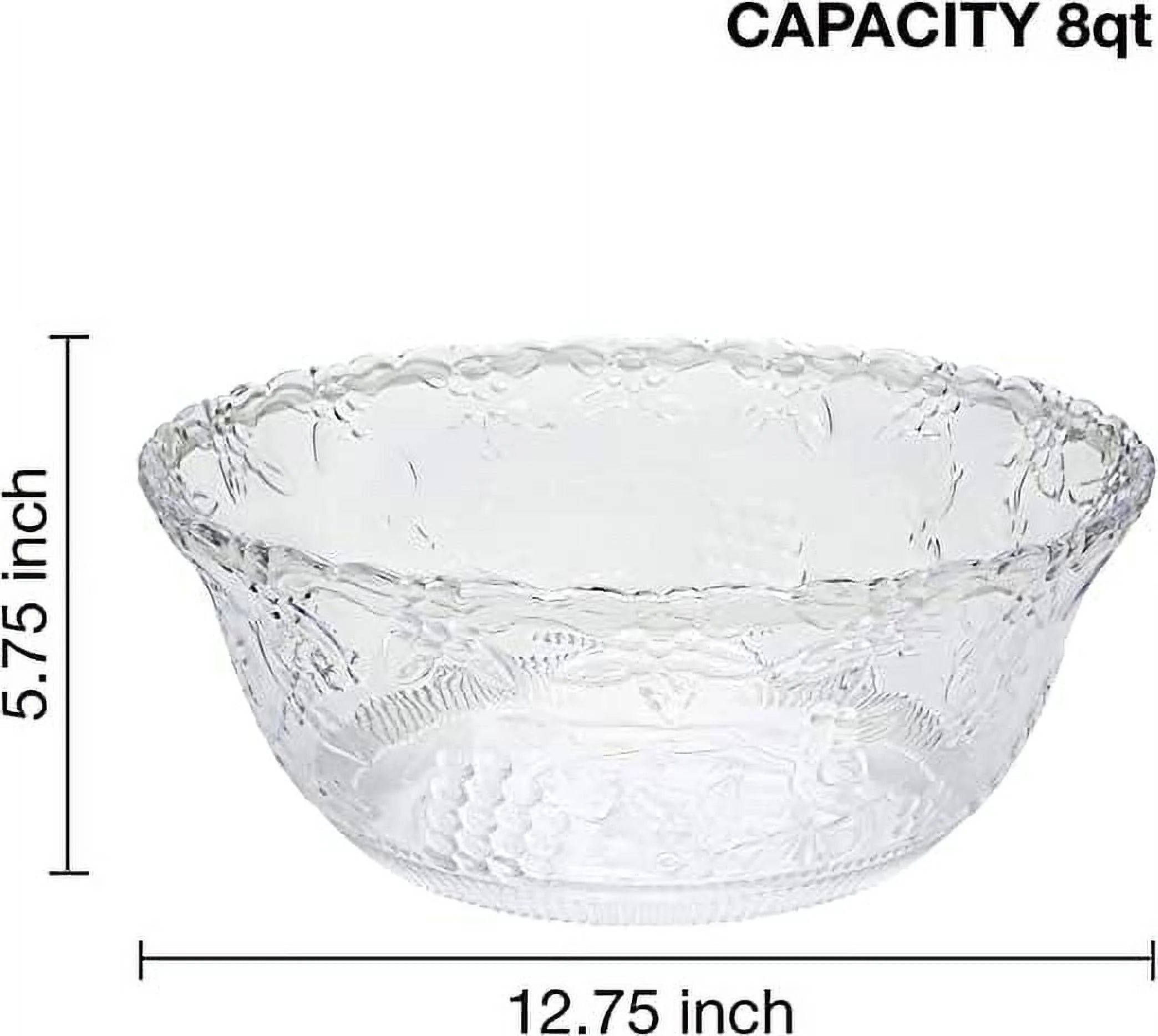 2 Gallon Clear Plastic Punch Bowl with Ladle M1197