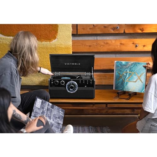 3-Speed Belt Driven Turntable with Built-in Speakers (Grey) P658