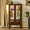 Walnut 3 Shelf Tempered Glass Curio Cabinet M660
