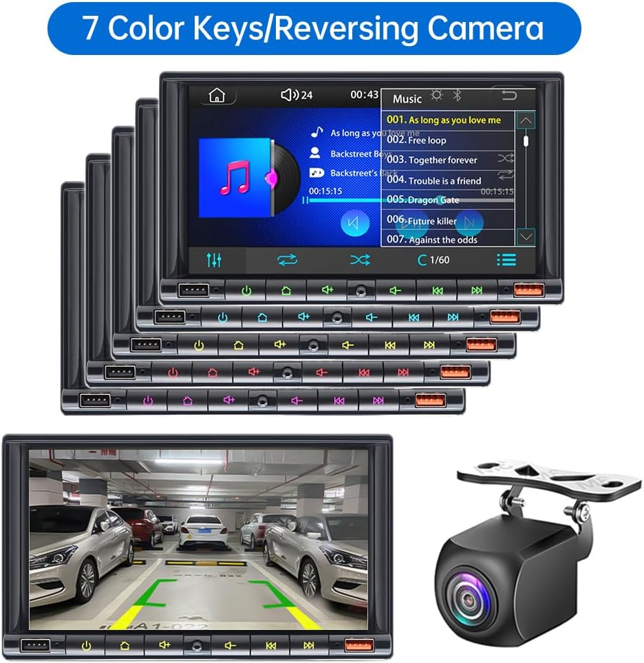 7 Inch Double Din Car Stereo with HD Touch Screen Bluetooth 5.2 B748908