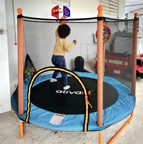 60'' Rebounder Trampoline with Safety Enclosure Net D743