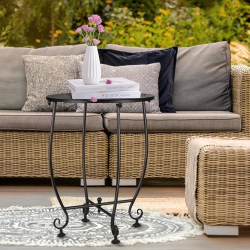 Black Metal Patio Side Table Z68902