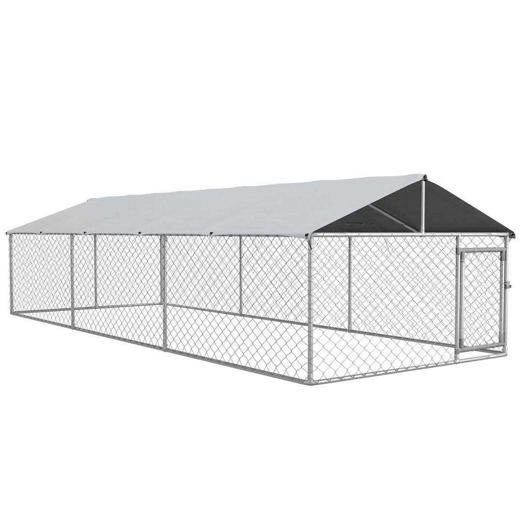 Dog Kennel Outdoor Large-Sized Dogs with Waterproof UV Resistant Roof H427