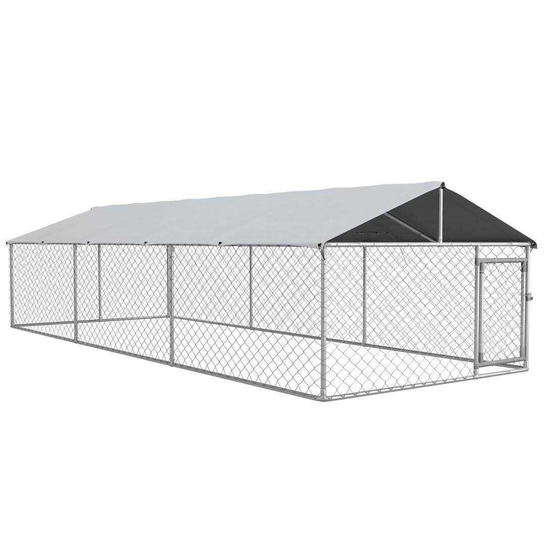 Dog Kennel Outdoor Large-Sized Dogs with Waterproof UV Resistant Roof H427