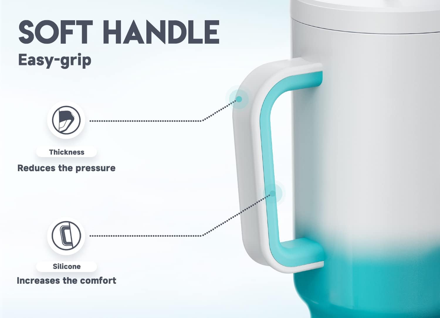 40oz Tumbler with Handle, 2 Pack, Insulated Stainless Steel Travel Mug O4496