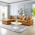 Tan Vegan Leather 4-Piece Sectional Sofa B39292